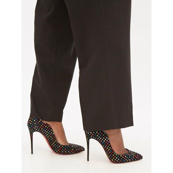 NWT CHRISTIAN LOUBOUTIN Hot Chick Black Scalloped Polka Dot Stiletto Pum… - Picture 3 of 13